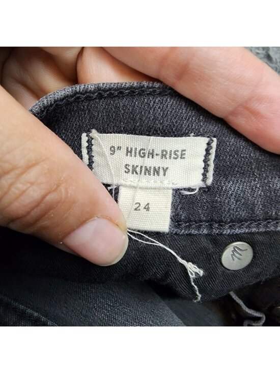 Madewell Jeans Womens 24 Black Denim Button Fly Skinny - Picture 11 of 13